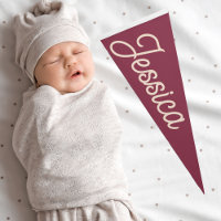 Modern Custom Name Kids Room Baby Nursery Banner
