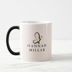 Modern Custom Name Logo Blush Pink Minimalist Color Morph Mug