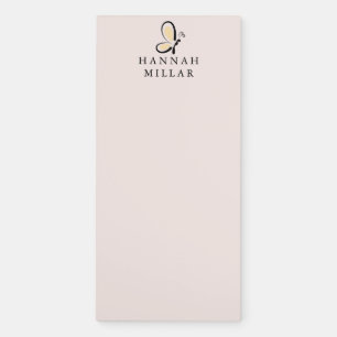 Modern Custom Name Logo Blush Pink Minimalist  Magnetic Notepad