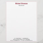 Modern Custom Name Profession Address Letterhead<br><div class="desc">Custom Colors and Font Simple Personalized Your Logo Name Profession Address Contact Information Personal / Business Modern Letterhead - Add Your Name - Company / Profession - Title / Address / Contact Information - Phone / E-mail / Website / more - or Remove - Choose / add your favorite Colors...</div>
