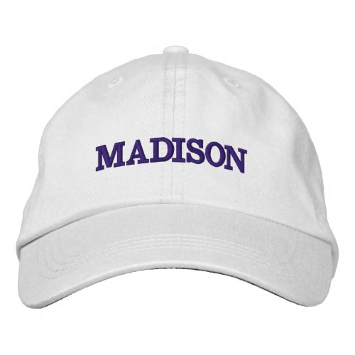 Modern Custom name purple text Embroidered Baseball Cap