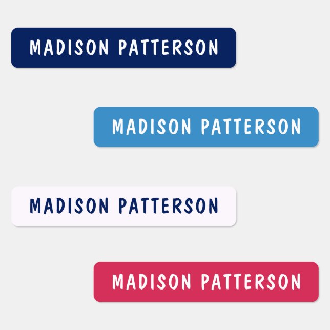 Modern Custom Name School Essentials Labels (Group)