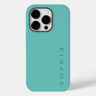Modern Custom Name Teal and Blue Case-Mate iPhone 14 Pro Case