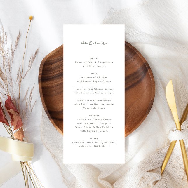 Modern Custom Names White Sage Green Event Menu (Creator Uploaded)