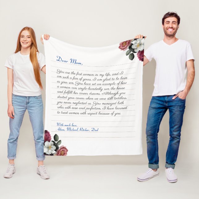 Modern Custom Notebook handwritten love letter Fleece Blanket (In Situ)