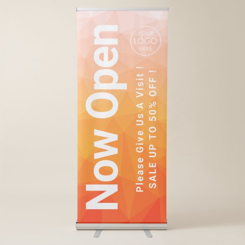 Modern Custom Now Open Small Business Retractable Banner