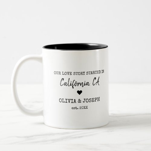 Modern Custom Our Love Story  Valentines Day Two_Tone Coffee Mug