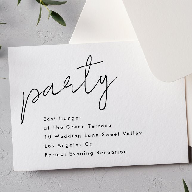 Modern Custom Party Black Funky Wedding Reception Invitation (Creator Uploaded)