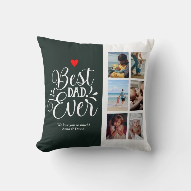 Modern Custom Personalized Fathers Day Gifts Throw Pillow (Front)