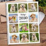 Modern Custom Pet Dog 11 Photo Collage Any Year Planner<br><div class="desc">Custom pet photo collage calendar planner for your best friend. Keep all your dogs appointments, whether its veterinary visits, puppy play dates, dog grooming, or training all organized, every pet deserves a personalized pet photo planner ! Our dog photo planner has 11 photos to personalize, name and text. Design is...</div>