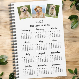 Modern Custom Pet Dog 3 Photo 2026 Calendar Planner
