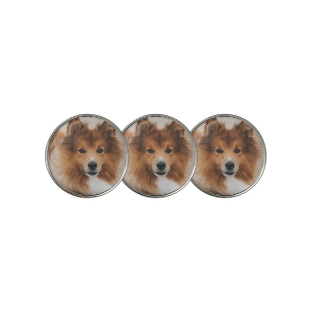 Modern Custom Pet Photo Golf Ball Marker (3 Up)