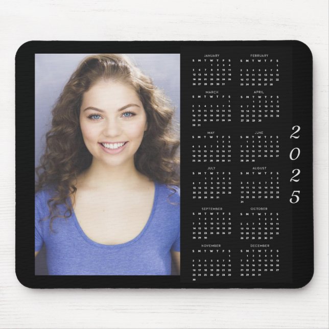 Modern Custom Photo 2025 Calendar  Mouse Pad (Front)