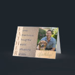 Modern Custom Photo Acrostic Poem Father Birthday Card<br><div class="desc">Show your appreciation to your father on his birthday, with this customizable acrostic poem birthday card. The word 'Father' is in faux gold lettering down the left side of the card, each letter being the starting point for a positive word or phrase. You can choose to keep the default text...</div>