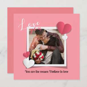 Modern Custom Photo and Love Message Note Card