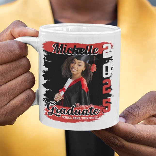 Modern Custom Photo and Name Graduation Gift  Coffee Mug (Creator Uploaded)