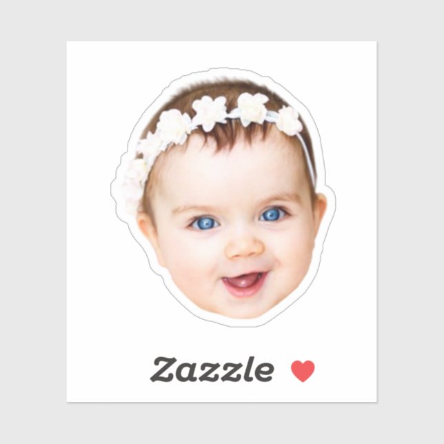 Modern Custom photo Baby kids face Gift Sticker (Sheet)