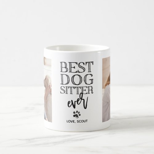 Modern Custom Photo Best Dog Sitter Coffee Mug