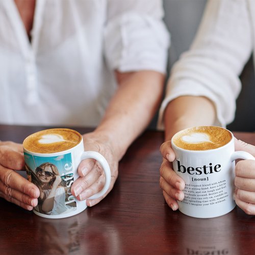 Modern Custom Photo Bestie Meaning Best Friends Coffee Mug