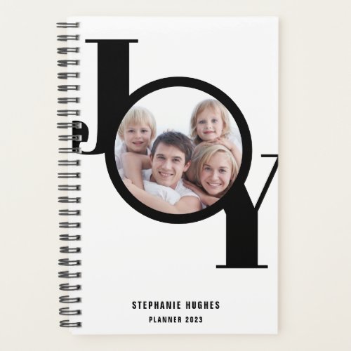 Modern Custom Photo Black 2023 Planner