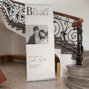 Modern Custom Photo Chic Rehearsal Dinner Retractable Banner