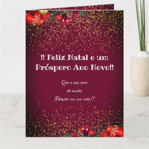 Modern Custom Photo Christmas Feliz Natal Card