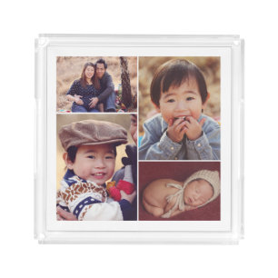Modern Custom Photo Collage Acrylic Tray