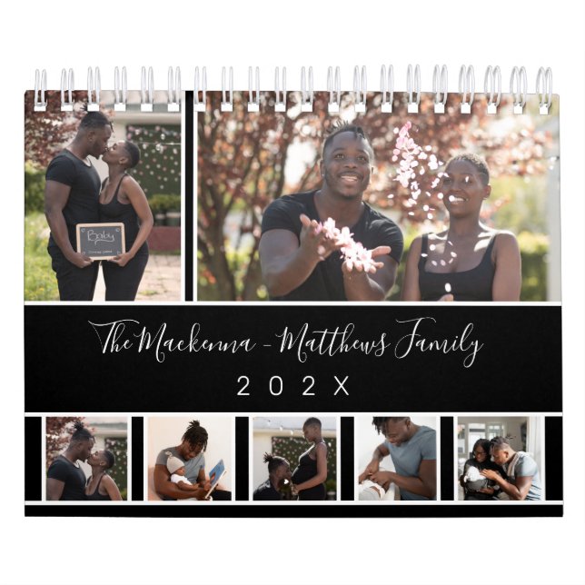 Modern Custom Photo Collage Create Your Own 2026 Calendar (Cover)