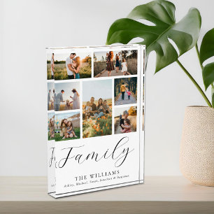 Modern Custom Photo Collage Elegant Script Family Block