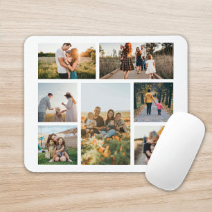 Modern Custom Photo Collage Family Personalized Mouse Pad
