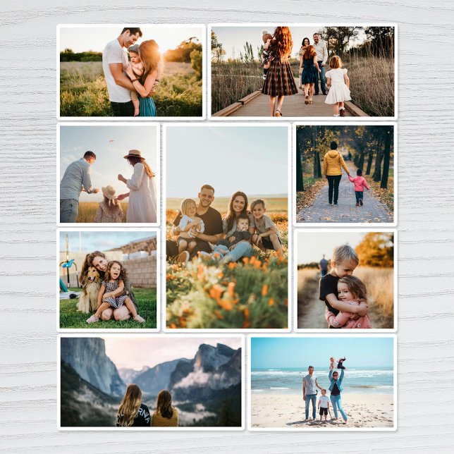 Modern Custom Photo Collage Family Personalized Sticker (Creator Uploaded)