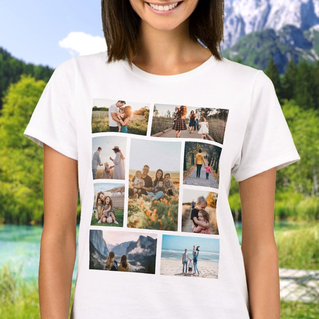Modern Custom Photo Collage Family Personalized T-Shirt (Creator Uploaded)