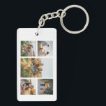 Modern Custom Photo Collage Keychain<br><div class="desc">Create your own custom photo keychain,  simply add your favorite pictures for a personalized family keychain.</div>