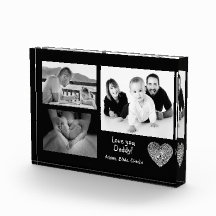 Modern Custom Photo Collage Love You Daddy Black