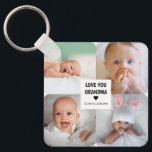 Modern Custom Photo Collage Love You Grandma  Keychain<br><div class="desc">Here is a photo collage keychain with typographic script text " Love you grandma ". It has 4 customizable photos and text which is also customizable. Just click the personalize button and for more changes use edit option. It is best gift for grand mother.</div>