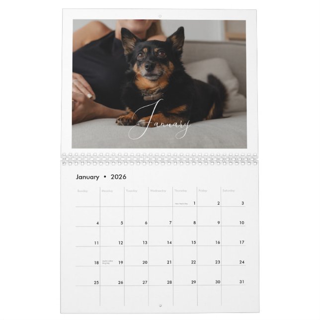 Modern Custom Photo Create Your Own Elegant Script Calendar (Jan 2026)