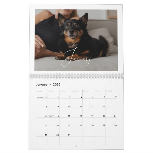 Modern Custom Photo Create Your Own Elegant Script Calendar