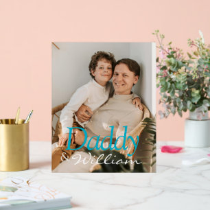Modern Custom Photo Daddy & Baby Name Keepsake Acrylic Sign