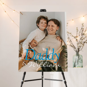 Modern Custom Photo Daddy & Baby Name Keepsake Foam Board