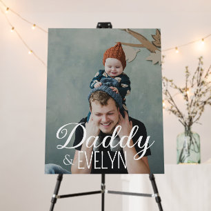 Modern Custom Photo Daddy & Baby Name Keepsake Foam Board