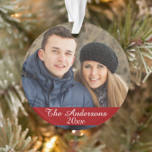 Modern Custom Photo Double Sided Ornament