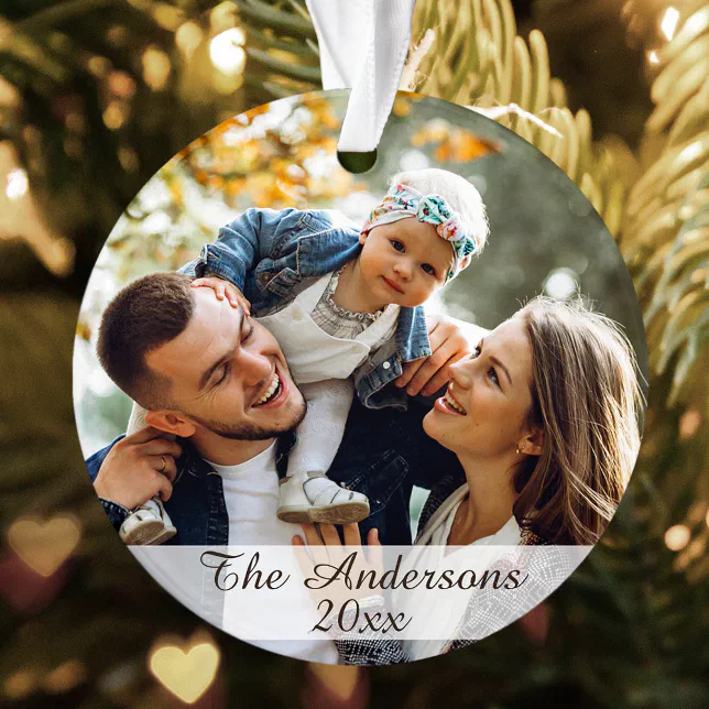 Modern Custom Photo Double Sided Ornament | Zazzle