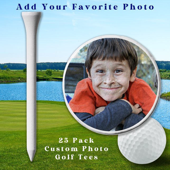 Modern Custom Photo Golfer Gift Golf Tees (Creator Uploaded)