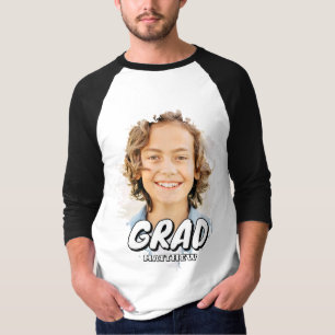 Modern Custom Photo Grad Personalized Name T-Shirt