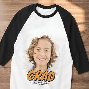 Modern Custom Photo Grad Personalized Name T-Shirt