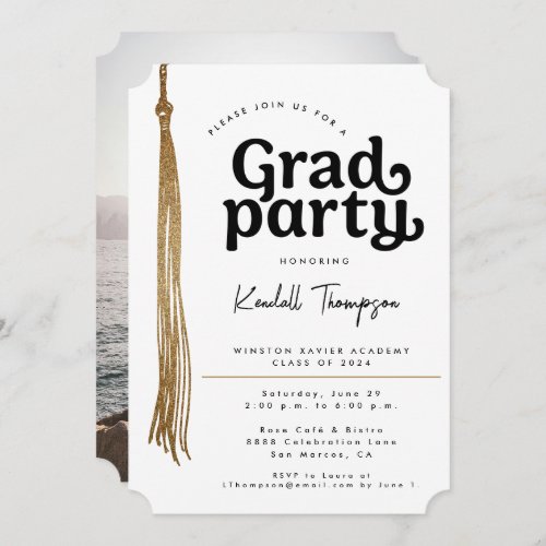 Modern Custom photo Graduation Party Invitation