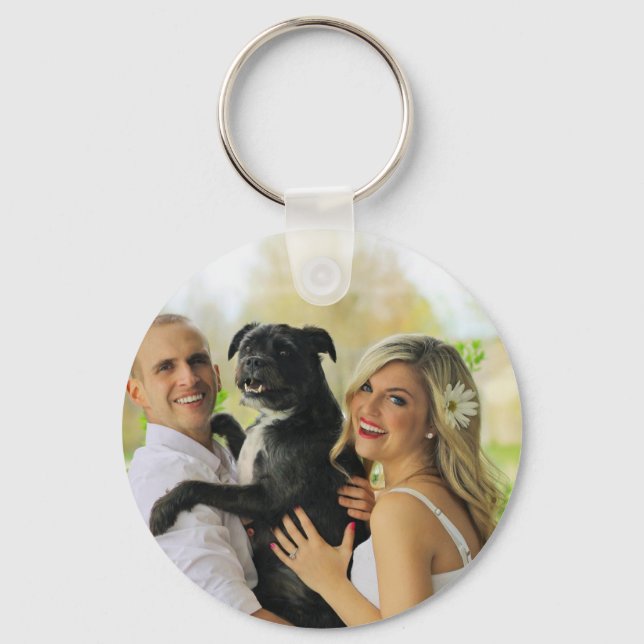 Modern Custom Photo Keychain (Front)
