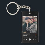 Modern Custom Photo Matching Couple's Song Keychain<br><div class="desc">Custom photo and song keychain for a couple. Edit the song title, singer's name, and song time to perfectly match your favorite one. When uploading your photo, click on the button to edit the design and then on "crop" to change the placement of your picture if necessary. If you have...</div>