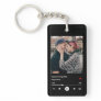 Modern Custom Photo Matching Couple's Song Keychain