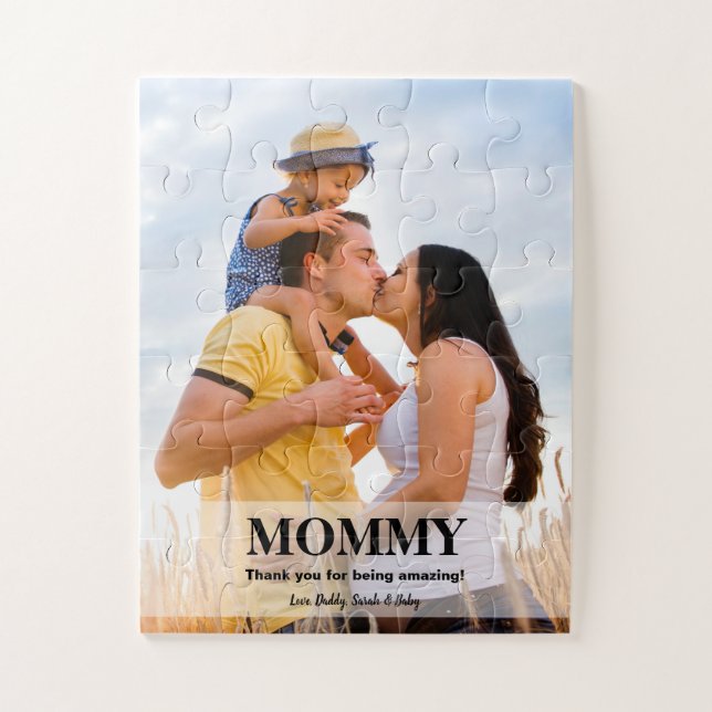 Modern Custom Photo Mommy You're amazing  Jigsaw Puzzle (Vertical)